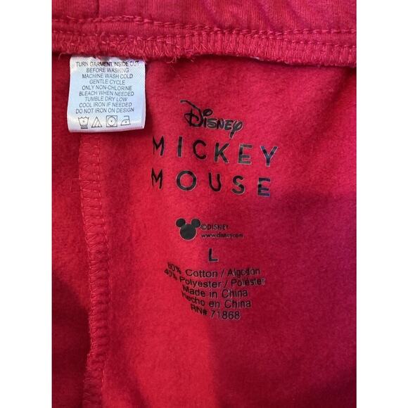 Disney Mickey Mouse Jogger Sweatpants Size Large Women’s Red - Picture 4 of 8
